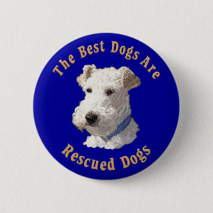 Macaron Rond 5 Cm Les meilleurs chiens sont secourus (Fox Terrier de
