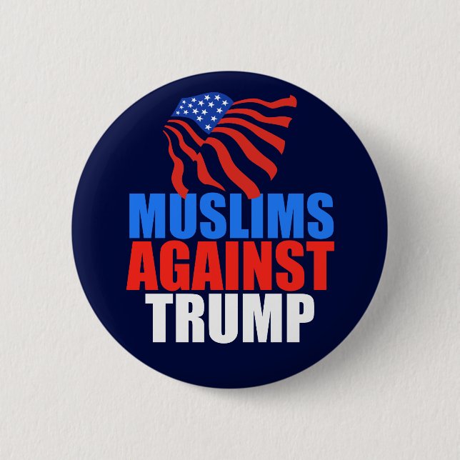 Macaron Rond 5 Cm Les musulmans contre Trump (Devant)