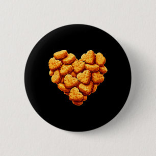 Macaron Rond 5 Cm Les nuggets de poulet sont mon cœur de la Saint-Va