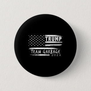 Macaron Rond 5 Cm Les Ordures De L'Équipe Pour Trump 2024 Pour Trump