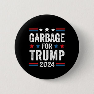 Macaron Rond 5 Cm Les ordures pour Trump 2024 Le partisan de Trump