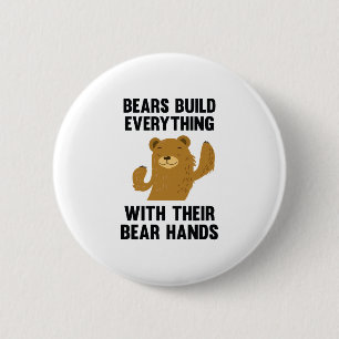 Macaron Rond 5 Cm Les Ours Bâtissent Tout Avec Leurs Mains Ours