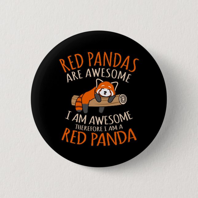 Macaron Rond 5 Cm Les Pandas Rouges Sont Des Animaux De Compagnie Am (Devant)