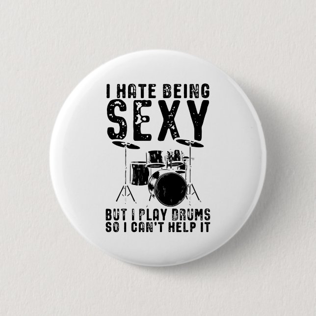 Macaron Rond 5 Cm Les paroles du batteur | Drummer Drums Cadeau (Devant)