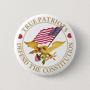 MACARON ROND 5 CM LES PATRIOTES VRAIS DÉFENDENT LA CONSTITUTION