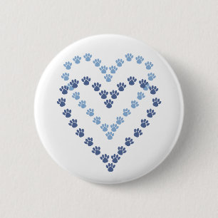 Macaron Rond 5 Cm Les pattes ici boutonnent les empreintes de pattes