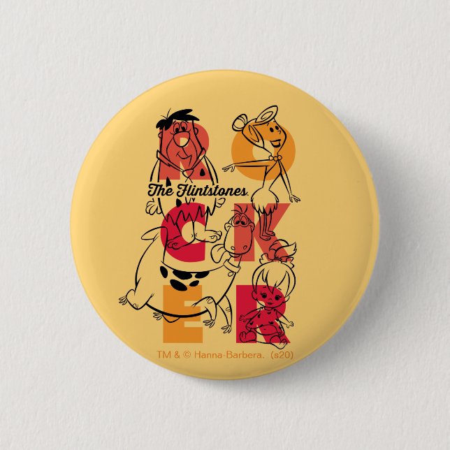Macaron Rond 5 Cm Les Pierrafeu | ROCKER (Devant)