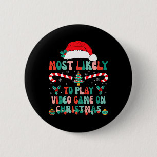 Macaron Rond 5 Cm Les Plus Probables De Jouer Jeu Vidéo Jeu Xmas Cor