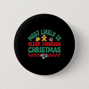 Macaron Rond 5 Cm Les Plus Susceptibles De Dormir Pendant Noël - Noë