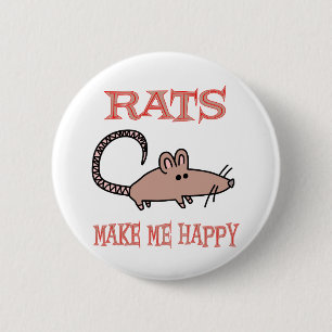 Macaron Rond 5 Cm Les rats me rendent heureux
