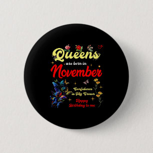 Macaron Rond 5 Cm Les Reines Naissent En Novembre Confiance D'annive