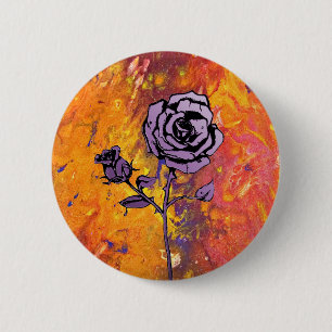 Macaron Rond 5 Cm Les roses sont pourpres