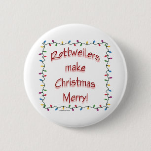 Macaron Rond 5 Cm Les rottweilers rendent Noël joyeux - bouton