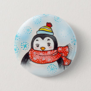 Macaron Rond 5 Cm Les salutations de Pengu
