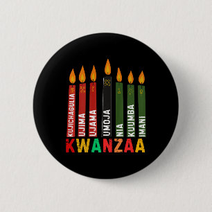 Macaron Rond 5 Cm Les Sept Principes De Kwanzaa Kinara Happy Kwanz