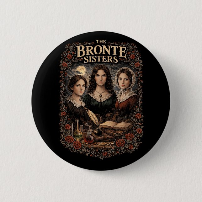 Macaron Rond 5 Cm Les Sœurs Brontë (Devant)