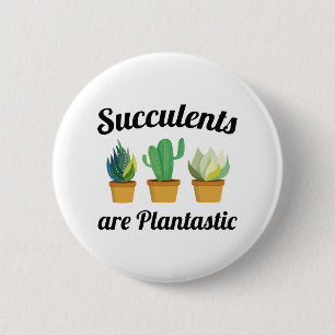 Macaron Rond 5 Cm Les succulentes sont Plantastiques