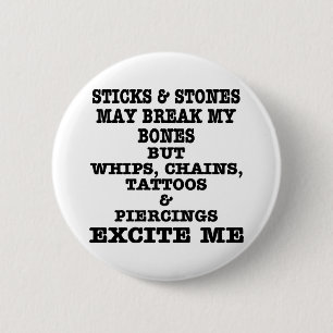 Macaron Rond 5 Cm Les tatouages et les perforations de chaînes de