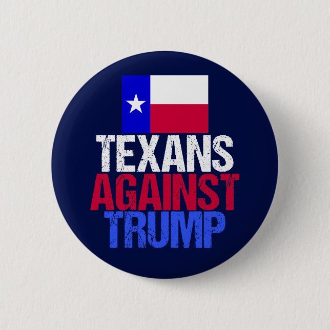 Macaron Rond 5 Cm Les Texans contre Trump (Devant)
