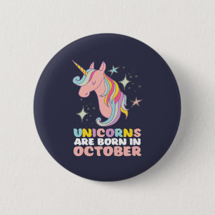 Macaron Rond 5 Cm Les Unicornes Sont Nées En Octobre Fille Anniversa