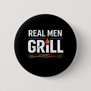 Macaron Rond 5 Cm Les vrais hommes grillent le roi du BBQ Fête des p