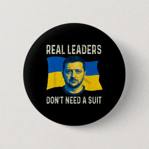 Macaron Rond 5 Cm Les vrais leaders de l'Ukraine n'ont pas besoin de