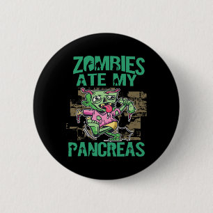Macaron Rond 5 Cm Les zombies ont mangé mon pancréas Sensibilisation