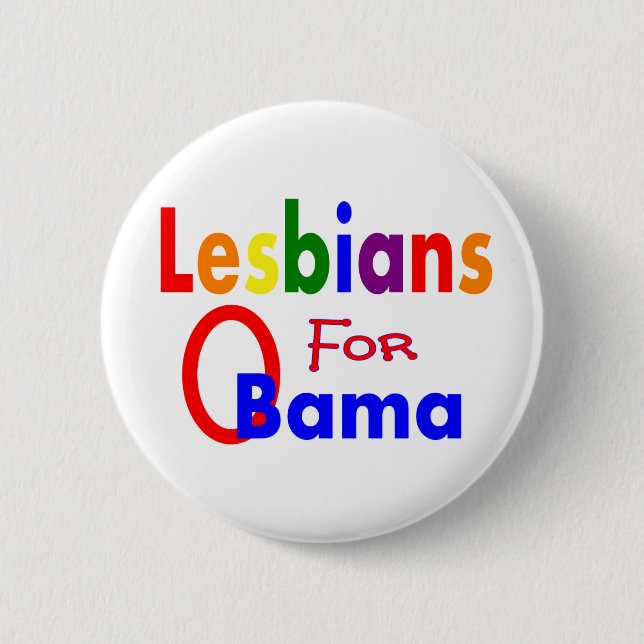 Macaron Rond 5 Cm lesbiennes pour le bouton d'obama (Devant)