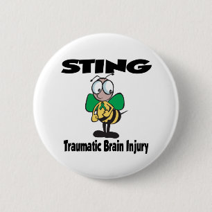 Macaron Rond 5 Cm Lésion cérébrale traumatique STING