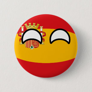 Macaron Rond 5 Cm L'Espagne Geeky tendante drôle Countryball