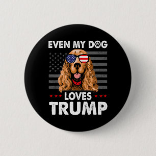 Macaron Rond 5 Cm L'Espagnol même mon chien aime Trump drôle