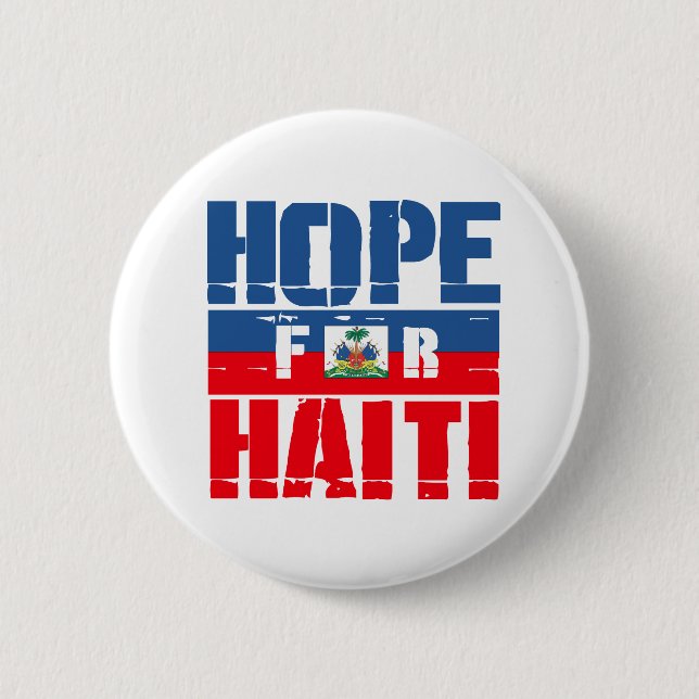 Macaron Rond 5 Cm L'espoir pour Haïti (Devant)