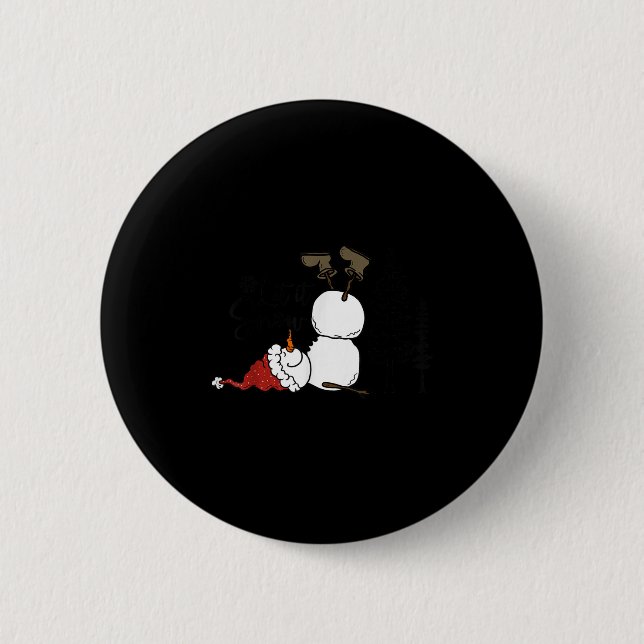 Macaron Rond 5 Cm Let It Snow Christmas Snowman Snowflakes Xmas Holi (Devant)