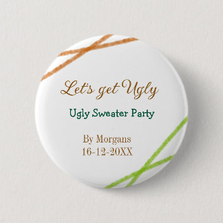 Macaron Rond 5 Cm Let's get ugly Christmas ugly sweater Partyorange