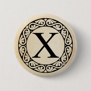 Macaron Rond 5 Cm LETTRE AlphabET GRECQUE CHI