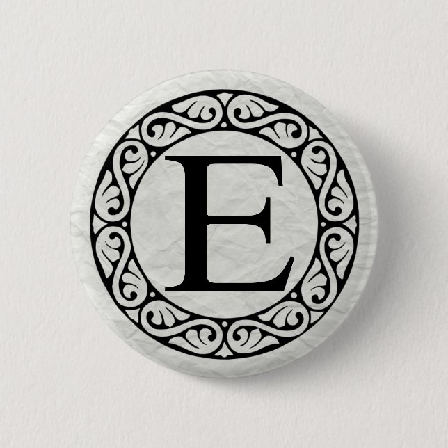 Macaron Rond 5 Cm LETTRE AlphabET GRECQUE EPsilon (Devant)