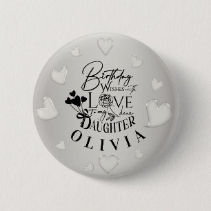 Macaron Rond 5 Cm Lettre d'anniversaire minimaliste pour fille