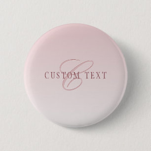 Macaron Rond 5 Cm Lettre élégante & monogramme Rose ombré