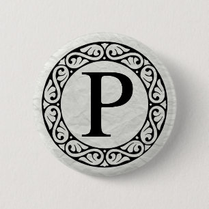 MACARON ROND 5 CM LETTRE GRECQUE ALPHABET RHO