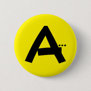 Macaron Rond 5 Cm LETTRE INITIALE A Bouton Moderne Monogramme