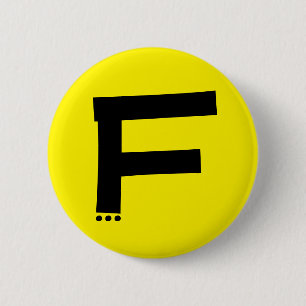 Macaron Rond 5 Cm Lettre initiale F Monogramme Bouton moderne