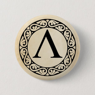 Macaron Rond 5 Cm Lettre lambda d'alphabet grec