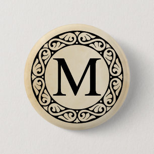 Macaron Rond 5 Cm Lettre MU d'alphabet grec