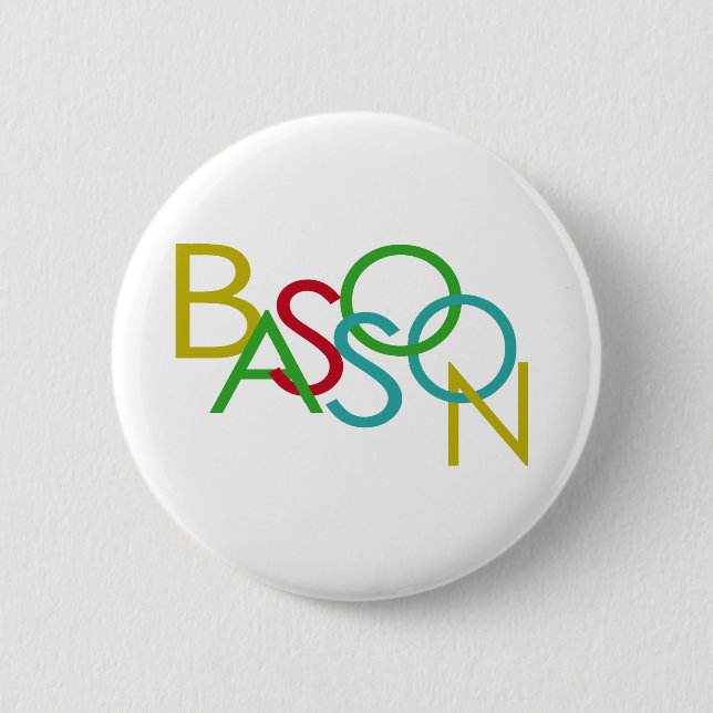 Macaron Rond 5 Cm Lettres BASSOON (Devant)
