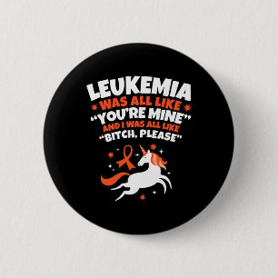 Macaron Rond 5 Cm Leucémie S'il vous plaît Unicorn Cancer Lutte Surv