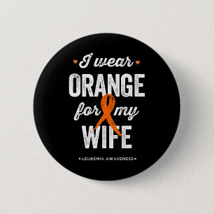Macaron Rond 5 Cm Leukemia Sensibilisation Je porte du ruban orange