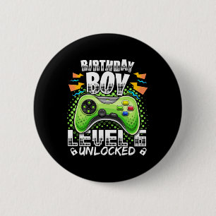 Macaron Rond 5 Cm Level 6 Vidéo Game 6th Birthday Gamer Gif