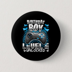Macaron Rond 5 Cm Level 6 Vidéo Game 6th Birthday Gamer Gif