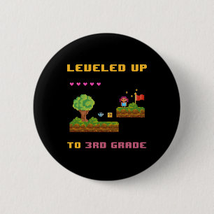 Macaron Rond 5 Cm Levelup 3e Grade Ck To School Shirt Funny Gam