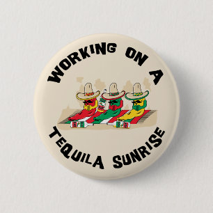 Macaron Rond 5 Cm Lever de soleil mexicain drôle de tequila
